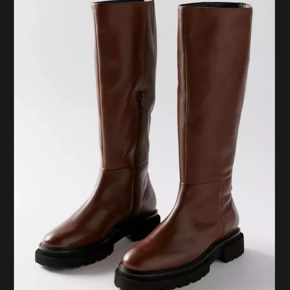 Stylish Brown Leather Knee-High Boots